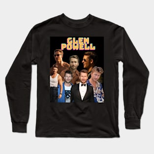 glen powell collage Long Sleeve T-Shirt